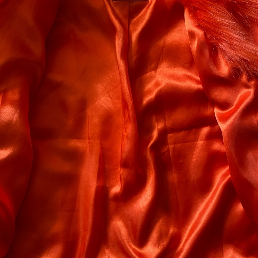 ASOS Women’s Orange Faux Fur Jacket Size 8 US / Size 12 UK - Picture 8 of 8